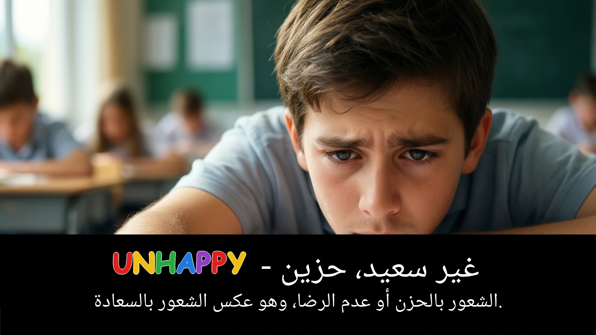Arabic Illustration for unhappy